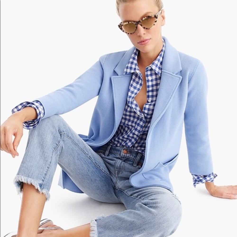 J. Crew sweater blazer in light blue small